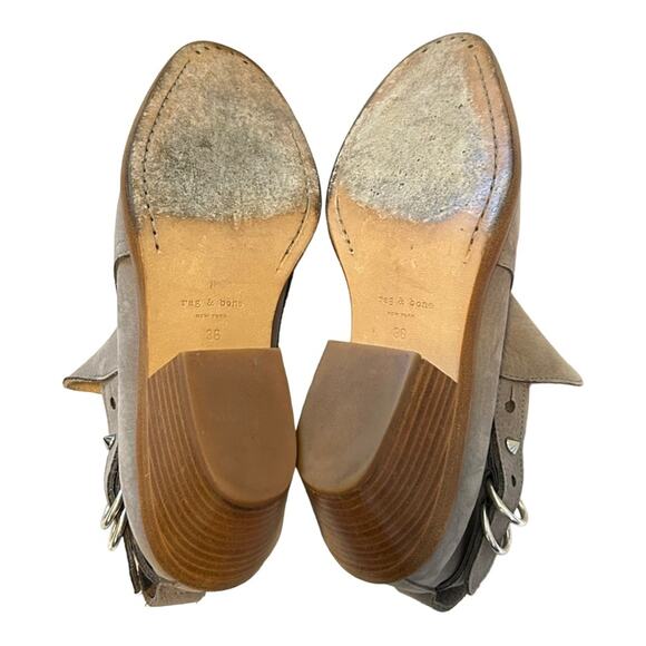 Rag & Bone Gray Sullivan Nubuck Leather Ankle Boot Size 36 US 6 - Picture 10 of 14